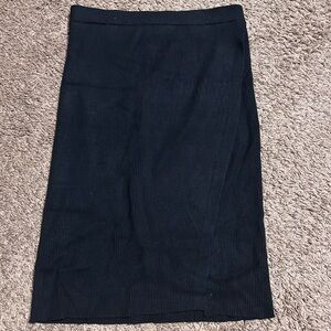 A&F black knit slit skirt